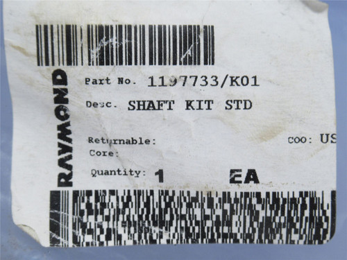 Raymond 1197733/K01; STD Shaft Kit 1"OD x 5.9" Long