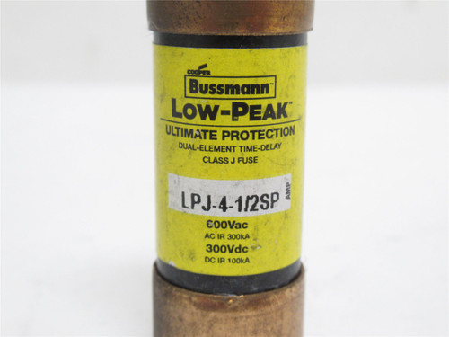 Bussmann LPJ-4-1/2SP; Time-Delay Fuse; 4.5A; 600VAC/300VDC