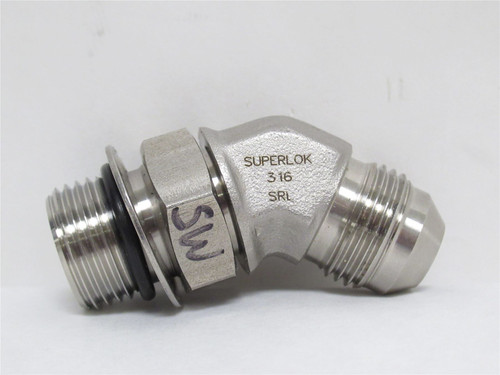 Superlok JHME-8T-03N; Elbow SS-316; 45Deg; 1/2 JIC x 1/2 BOSS