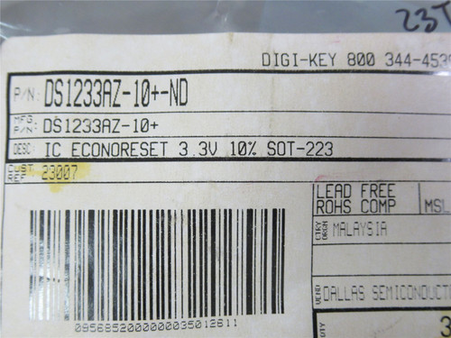 Dallas DS1233AZ-10+; Lot-20 IC Econoreset 3.3V; 10%