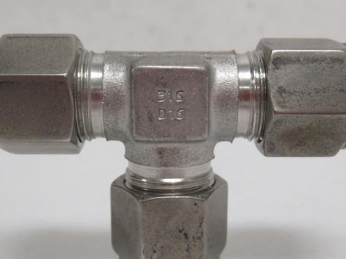 Tylok 8-DTTT-8; Tube Tee; SS-316; 1/2" (3) Compression