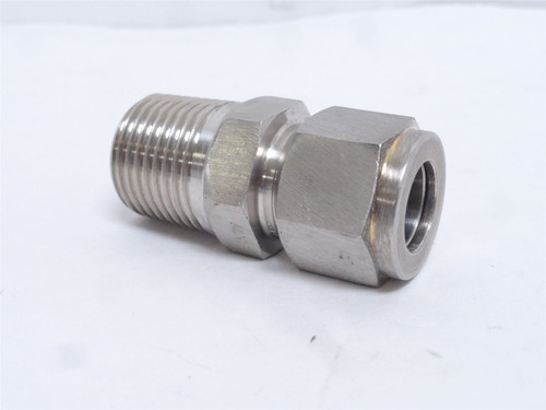 Brennan N2404-08-08-SS; Straight Adapter SS 1/2" Tube; 1/2NPT