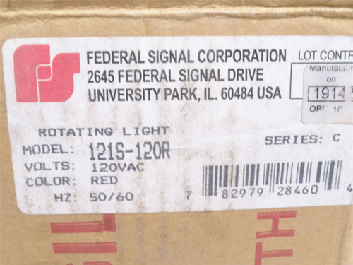 Federal 1215-120R; Red Incandescent Rotating Beacon; 120VAC