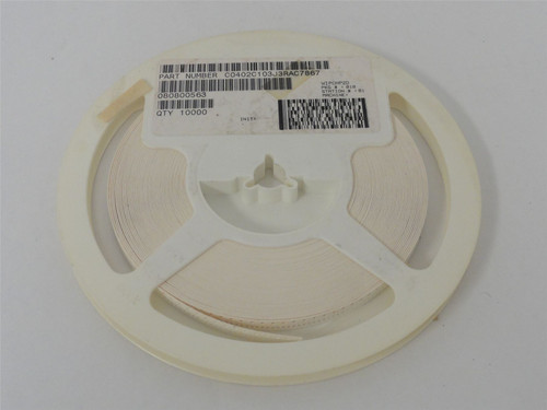 Kemet C0402C103J3RAC7867; Lot-7500 Ceramic Capacitor .01uF