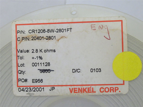 Venkel CR1206-8W-2801FT; Lot-4700 Chip Resistor; 2.8Kohm