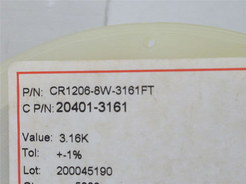 Venkel CR1206-8W-3161FT; Lot-4800 Chip Resistor;3.16Kohm