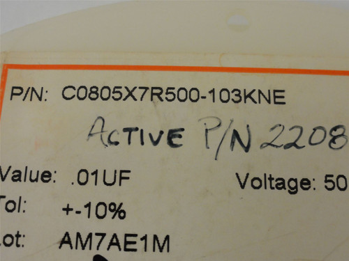 Venkel C0805X7R500-103KNE; Lot-3000 Ceramic Capacitor .01uF