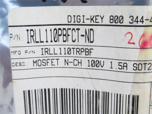 Vishay IRLL110TRPBF; Lot-100; Mosfet; N-Channel; 100V; 1.5A