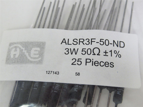 HE ALSR3F-50-ND; Lot-25 Through Hole Resistor; 3W; 500mOhms