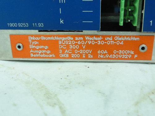 Weber BUS20-60/90-30-011-04; Servo Controller; 300VDC