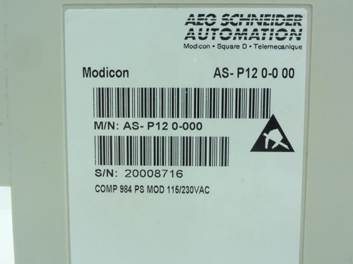 AEG AS-P12 0-0 00; Modicon Power Supply; 115/230VAC