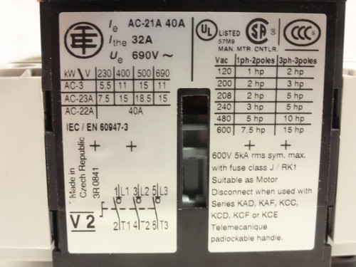 Telemecanique V2; Loadbreak Switchbody (Only) 32A; 600V