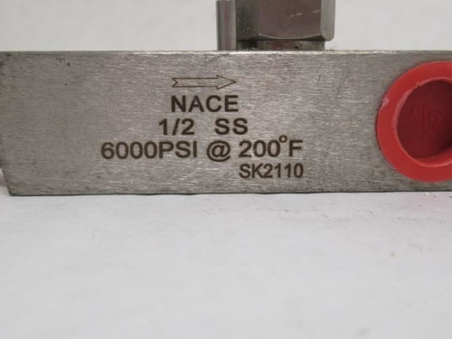 Nace SK2110; Manual Shut Off Valve; SS; 1/2NPT; SS; 6000PSI