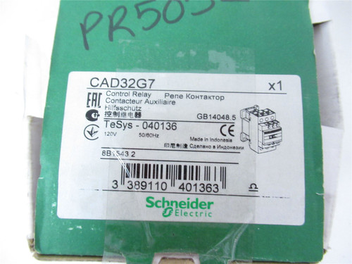 Schneider CAD32G7; Control Relay  10A; Coil: 120VAC  3NO 2NC