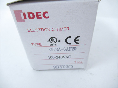 IDEC GT3A-6AF20; Timer one shot On delay 100-240VAC 01.s-180h