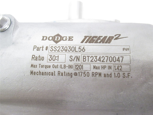 Dodge SS23Q30L56; Gear Reducer; SS; 30:1 Ratio; RA; 1.42HP In