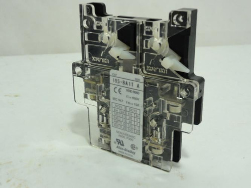 Allen-Bradley 195-BA11; Aux Contact Block; 10A; 600V; 1-NO; 1-NC
