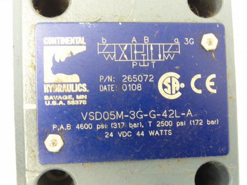 Continental Hydraulics VSD05M-3G-G-42L-A; Solenoid Valve 24VDC
