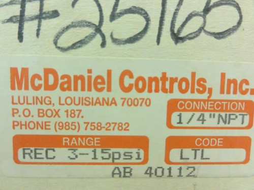 McDaniel Control AB 40112; Set Point Process Temperature Gauge