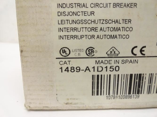 Allen-Bradley 1489-A1D150; Circuit Breaker; 15A; 277VAC; 1P