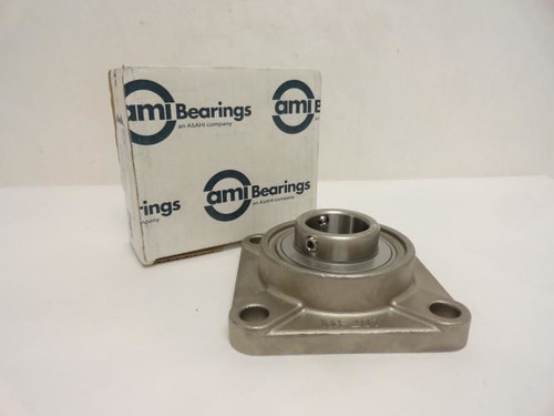 AMI MUCF207-22; Flange Bearing; SS-Housing; 1-3/8"ID; 4-Bolt