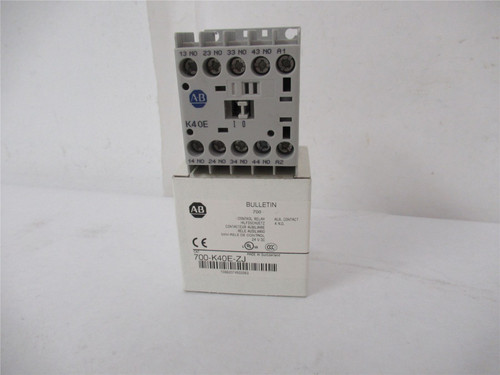 Allen-Bradley 700-K40E-ZJ; Control Relay 10A 4 NO Coil: 24VDC