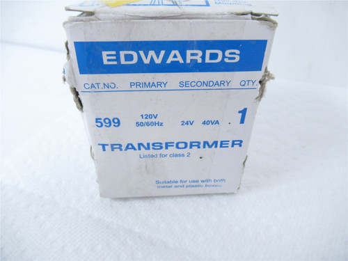 Edwards 599; Transformer 40VA Primary 120V - Secondary 24V