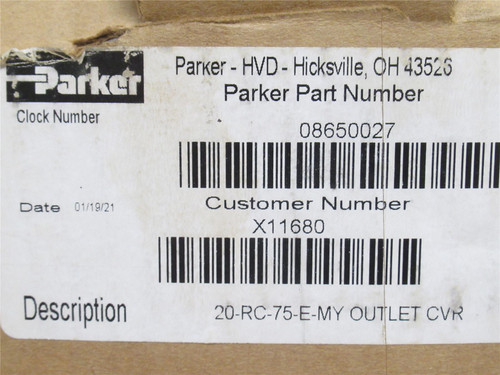 Parker 8650027; Outlet Cover 20-RC-75-E-MY