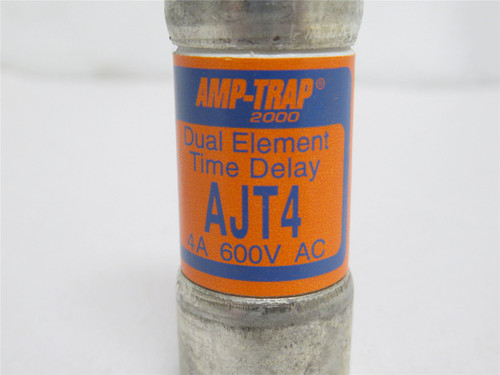 Ferraz AJT4; Dual Element Time Delay Fuse; 4A; 600VAC