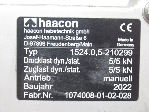 Haacon 1524.0;5-210299; Manual Jack Body