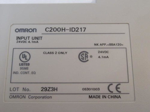 Omron C200H-ID217; Input Module; 24VDC; 4.1mA