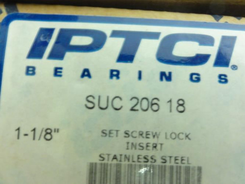 IPTCI SUC206-18; SS Insert Bearing; 1.125" Bore; 2.4409" OD