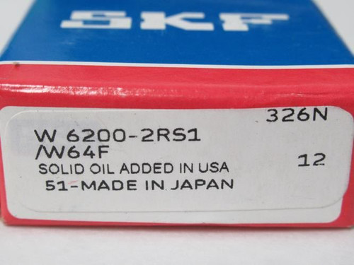 SKF 6200-2RS1/W64F; Deep Groove Ball Bearing; 10mm ID; 30mm OD