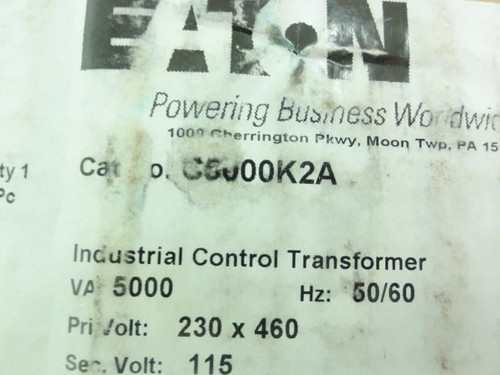 Eaton C5000K2A; Transformer 5000VA; Pri: 230x460V to Sec: 115V
