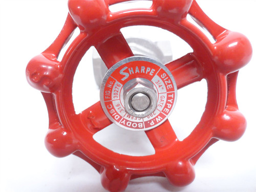 Sharpe 30276-3/4; Gate Valve; SS-316; 3/4NPT; 200PSI Sharpe 30276-3/4; Gate Valve; SS-316; 3/4NPT; 200PSI
