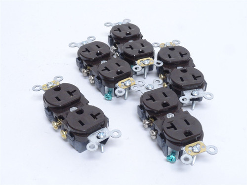 Leviton CR20; Lot-5 Duplex Receptacle 20A; 125VAC; 2P; 3-Wire