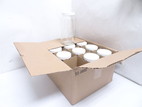 Industry-Std 9025-G; Box-12; Polypropylene Jars; 32oz; W/Lids