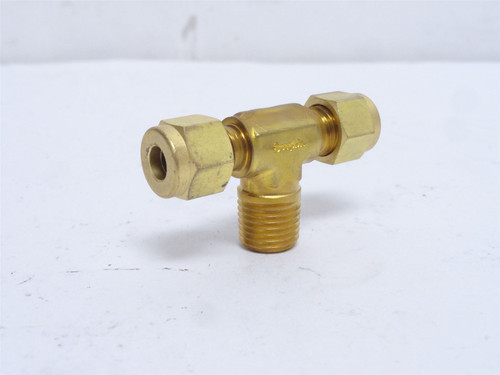 Swagelok B-400-3-4TTM; Brass Male Tee; 1/4" Tube x 1/4NPT