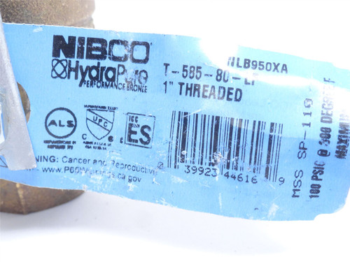 Nibco T-585-80-LF-1; Lead-Free Bronze Ball Valve; 1NPT