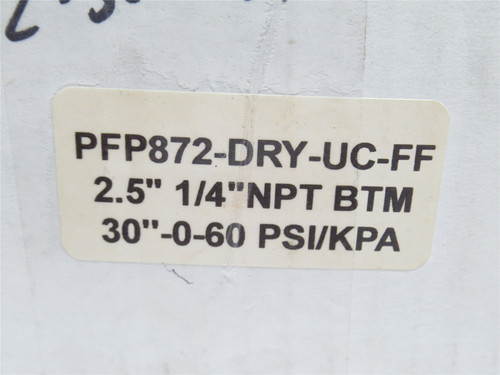 Winters PFP872-DRY-UC-FF; Pressure Gauge; SS; -30-60PSI