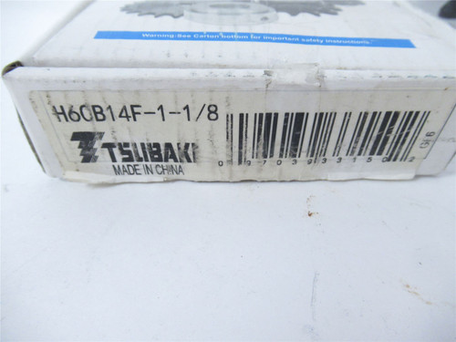 US Tsubaki H60B14F-1-1/8; Chain Sprocket #60 14T 1.125ID