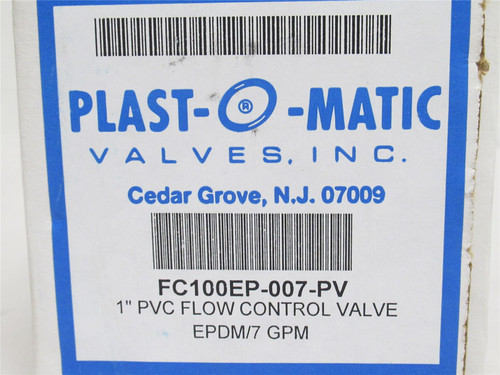 Plast-O-Matic FC100EP-7-PV; Flow Control Valve 1NPT; 7GPM