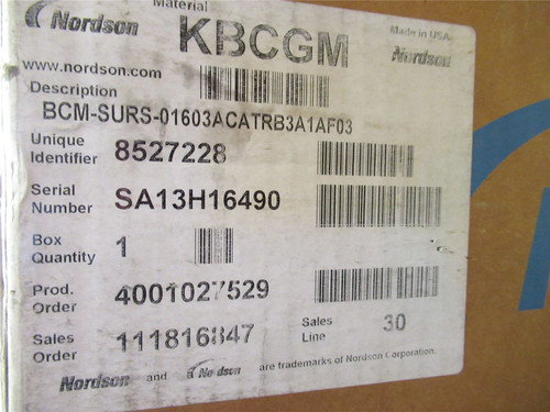 Nordson BCM-SURS-01603ACATRB3AIAF03; Hot Melt Adhesive Gun