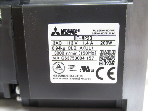 Mitsubishi HF-MP23; AC Brushless Servo Motor 113V; 1.4A; 200W