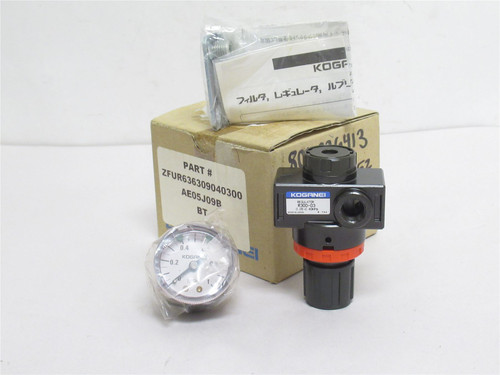 Koganei R300-03; Air Pressure Regulator 3/8 x 1/4NPT; W/Gauge