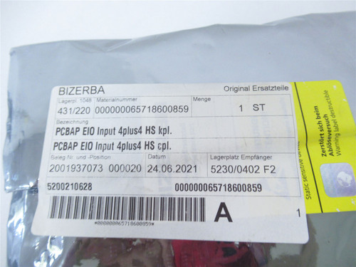 Bizerba 65718600859; PCBAP Control Board Programmed EIO 4+HS