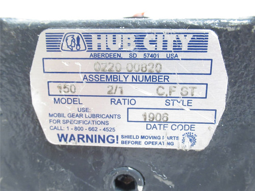 Hub City 0220-00820; Gearbox; 150 2/1 C;F ST; 2:1 Ratio