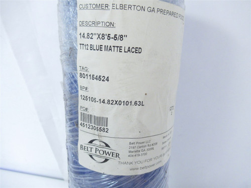 Belt Power 125105-14.82x0101.63L; Belt 14.82x8'5-5/8" Blue