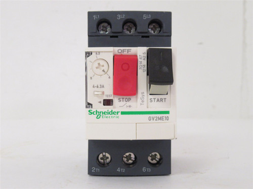 Schneider GV2ME10; Manual Motor Starter; 4-6.3A; 3P; 600V