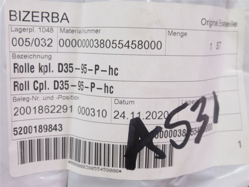 Bizerba 38055458000; Roller Cpl. D35-95-P-hc